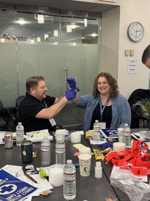 Practicing pressure bandages