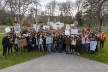Whitman College Workers United hold a rally for recognition